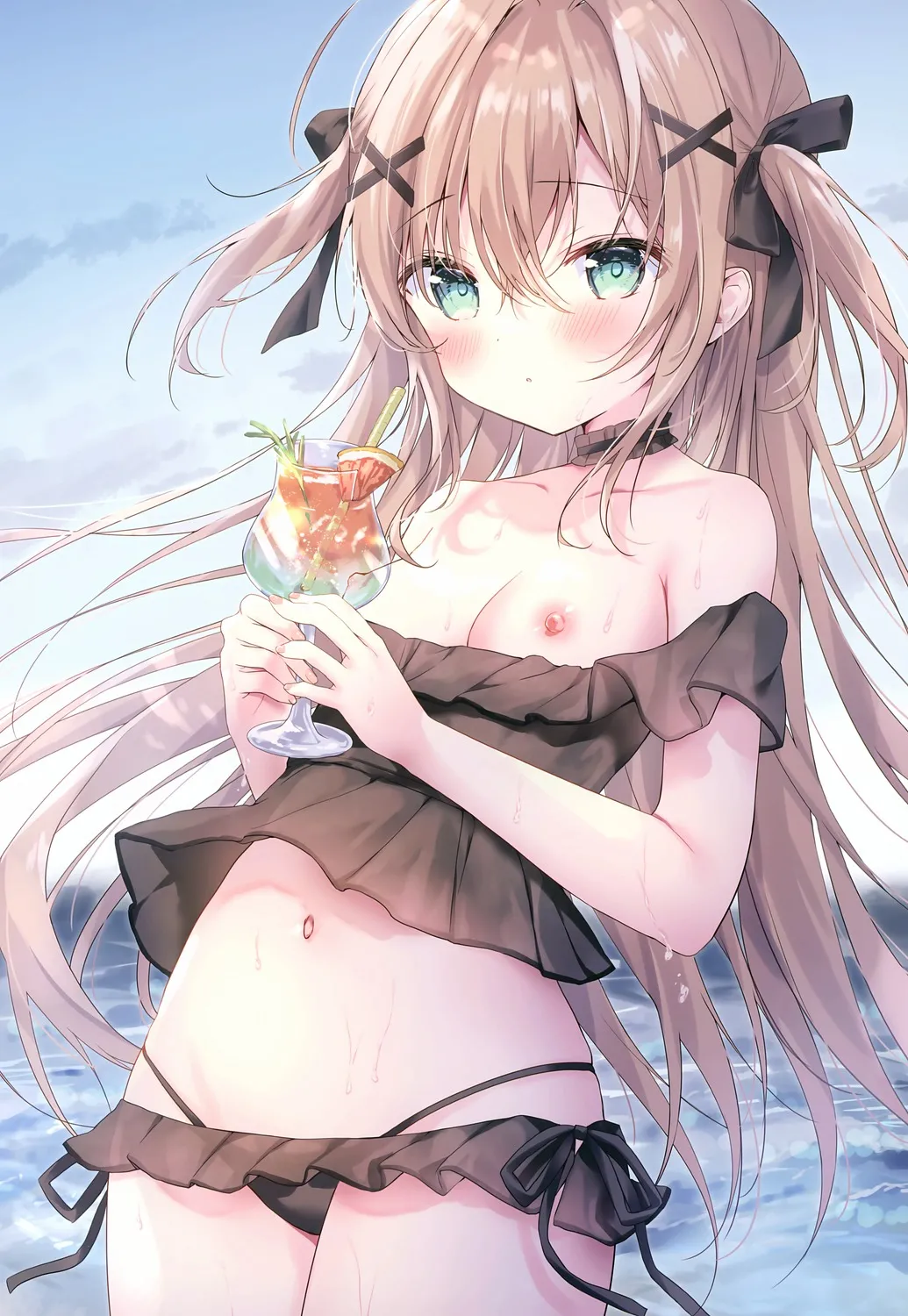 美少女南国ビキニぽろり